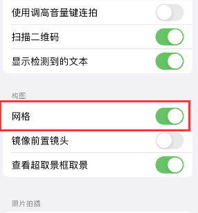 宁都苹果手机维修网点分享iPhone如何开启九宫格构图功能 